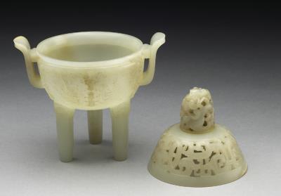 图片[3]-Jade incense burner with dragon pattern, Qing dynasty (1644-1911)-China Archive